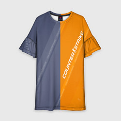 Детское платье Counter Strike 2 Blue Orange Pattern