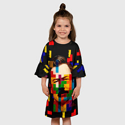 Платье клеш для девочки Тетрис фильм арт, цвет: 3D-принт — фото 2