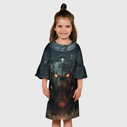 Платье клеш для девочки Space marine machine, цвет: 3D-принт — фото 2