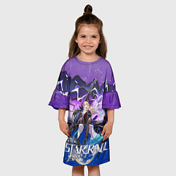Платье клеш для девочки Сервал Хонкай Стар Рейл, цвет: 3D-принт — фото 2