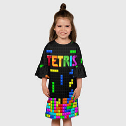 Платье клеш для девочки Фильм Тетрис с логотипом, цвет: 3D-принт — фото 2
