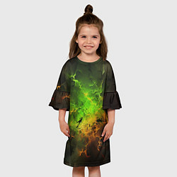 Платье клеш для девочки Зеленый туман, цвет: 3D-принт — фото 2