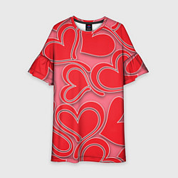 Платье клеш для девочки Love hearts, цвет: 3D-принт