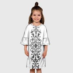 Платье клеш для девочки Винтажный узор на белом, цвет: 3D-принт — фото 2