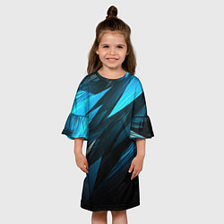 Платье клеш для девочки Black blue style, цвет: 3D-принт — фото 2