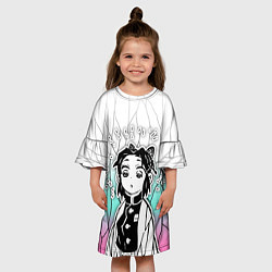 Платье клеш для девочки Стикер - шинобу кочо, цвет: 3D-принт — фото 2