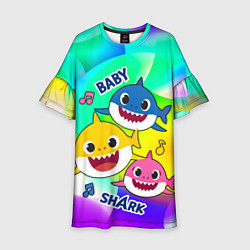Платье клеш для девочки Baby Shark Brooklyn and friends, цвет: 3D-принт