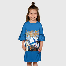 Платье клеш для девочки С нами Бог и Андреевский флаг, цвет: 3D-принт — фото 2
