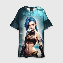 Платье клеш для девочки Jinx arcane League of legends, цвет: 3D-принт