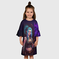 Платье клеш для девочки Jinx arcane League of Legends, цвет: 3D-принт — фото 2