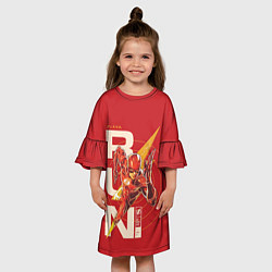 Платье клеш для девочки The Flash run, цвет: 3D-принт — фото 2