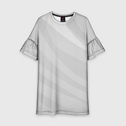 Платье клеш для девочки Светлый серый плавные полосы, цвет: 3D-принт
