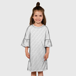 Платье клеш для девочки Текстура светло-серый, цвет: 3D-принт — фото 2