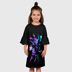 Платье клеш для девочки Неоновый Ванпанчмен, цвет: 3D-принт — фото 2