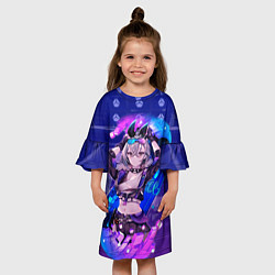 Платье клеш для девочки Серебряный Волк стар рейл, цвет: 3D-принт — фото 2