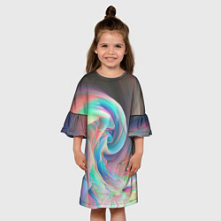 Платье клеш для девочки Закрученный паттерн, цвет: 3D-принт — фото 2