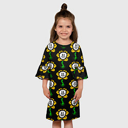 Платье клеш для девочки Undertale - flowey smile, цвет: 3D-принт — фото 2