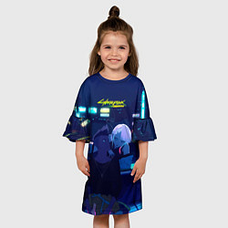 Платье клеш для девочки Cyberpunk: Edgerunners Дэвид и Люси, цвет: 3D-принт — фото 2
