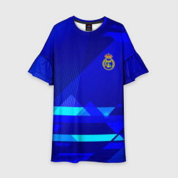 Платье клеш для девочки Реал Мадрид фк эмблема, цвет: 3D-принт