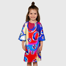 Платье клеш для девочки Объемные цветные пузыри, цвет: 3D-принт — фото 2