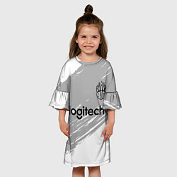 Платье клеш для девочки Форма BIG white, цвет: 3D-принт — фото 2