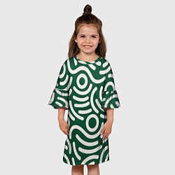Платье клеш для девочки Абстрактный белый узор, цвет: 3D-принт — фото 2