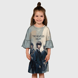 Платье клеш для девочки The Beatles - Help, цвет: 3D-принт — фото 2