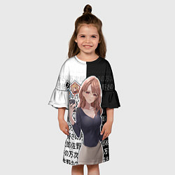 Платье клеш для девочки Мияко Сайто - oshi no ko, цвет: 3D-принт — фото 2
