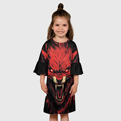 Платье клеш для девочки Red wolf, цвет: 3D-принт — фото 2