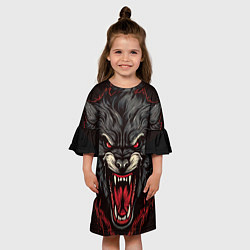 Платье клеш для девочки Злой серый волк, цвет: 3D-принт — фото 2