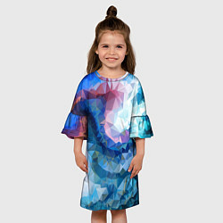 Платье клеш для девочки Blue mosaic, цвет: 3D-принт — фото 2