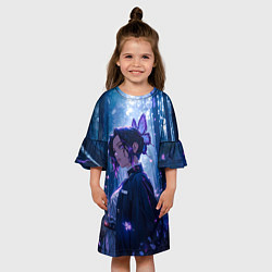Платье клеш для девочки Шинобу Кочо из Клинка, цвет: 3D-принт — фото 2