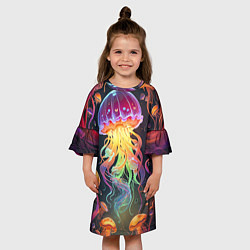 Платье клеш для девочки Фантастическая медуза, цвет: 3D-принт — фото 2