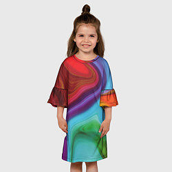 Платье клеш для девочки Magic waves, цвет: 3D-принт — фото 2