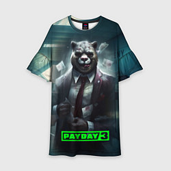 Платье клеш для девочки Payday 3 crazy bear, цвет: 3D-принт