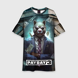 Платье клеш для девочки Payday 3 bear, цвет: 3D-принт