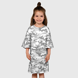 Платье клеш для девочки Камуфляж серый, цвет: 3D-принт — фото 2