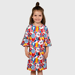 Платье клеш для девочки Флаги стран мира, цвет: 3D-принт — фото 2
