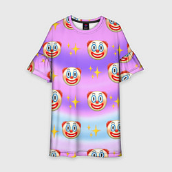 Платье клеш для девочки Узор с Клоунами, цвет: 3D-принт