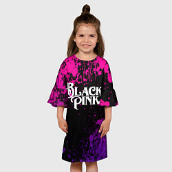 Платье клеш для девочки Blackpink - neon, цвет: 3D-принт — фото 2