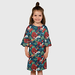 Платье клеш для девочки Рисунок Ирезуми Паттерн, цвет: 3D-принт — фото 2
