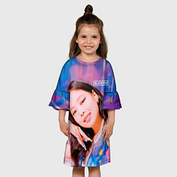 Платье клеш для девочки BlackPink Gorgeous Jennie, цвет: 3D-принт — фото 2