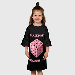 Платье клеш для девочки Blackpink Square up, цвет: 3D-принт — фото 2
