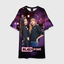 Платье клеш для девочки Blackpink purple, цвет: 3D-принт