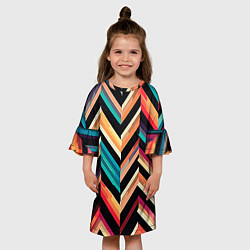 Платье клеш для девочки Элегантная геометрия, цвет: 3D-принт — фото 2