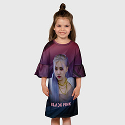 Платье клеш для девочки Blackpink Rose, цвет: 3D-принт — фото 2
