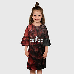 Платье клеш для девочки CS GO dark texture, цвет: 3D-принт — фото 2