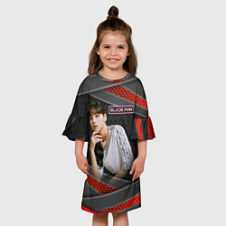 Платье клеш для девочки Lisa kpop Blackpink, цвет: 3D-принт — фото 2