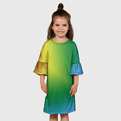 Платье клеш для девочки Радужный градиент, цвет: 3D-принт — фото 2