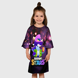 Платье клеш для девочки Дракон Даг Бравл старс, цвет: 3D-принт — фото 2